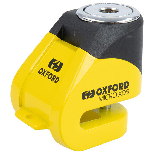 Oxford Micro XA5 Alarm Disc Lock Yellow/Black - Lakeland Motorcycles